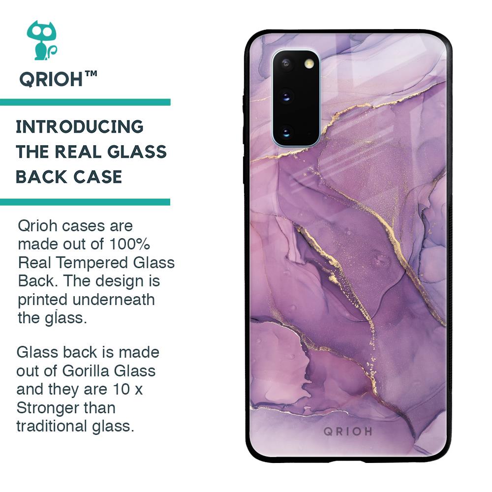 Purple Gold Marble Glass Case for Samsung Galaxy S20