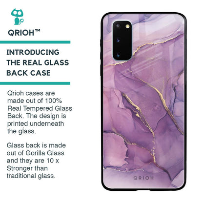 Purple Gold Marble Glass Case for Samsung Galaxy S20