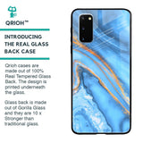 Vibrant Blue Marble Glass Case for Samsung Galaxy S20