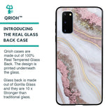 Pink & Gold Gllitter Marble Glass Case for Samsung Galaxy S20