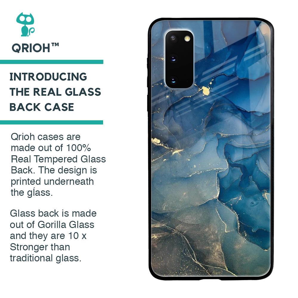 Blue Cool Marble Glass Case for Samsung Galaxy S20