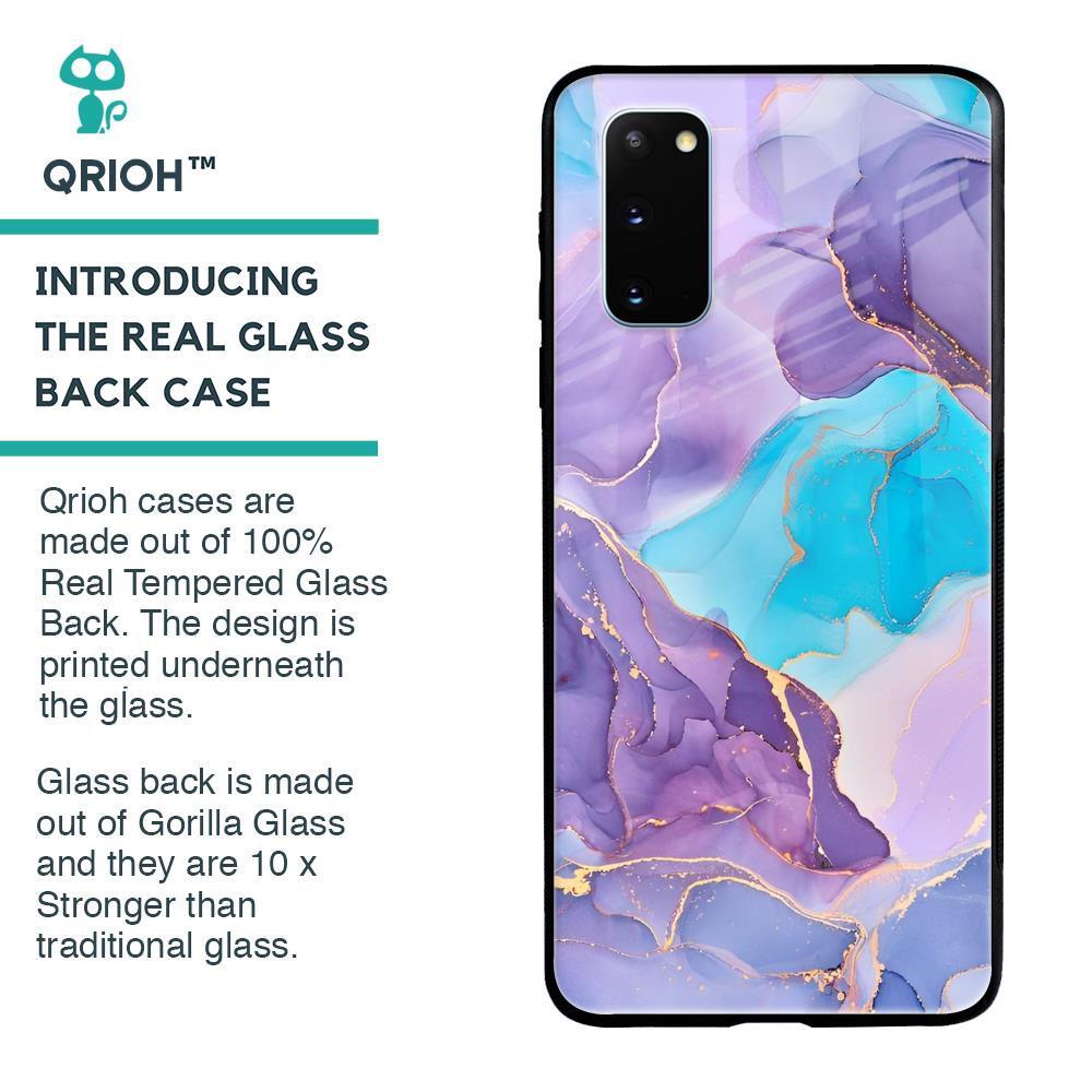 Alcohol ink Marble Glass Case for Samsung Galaxy S20