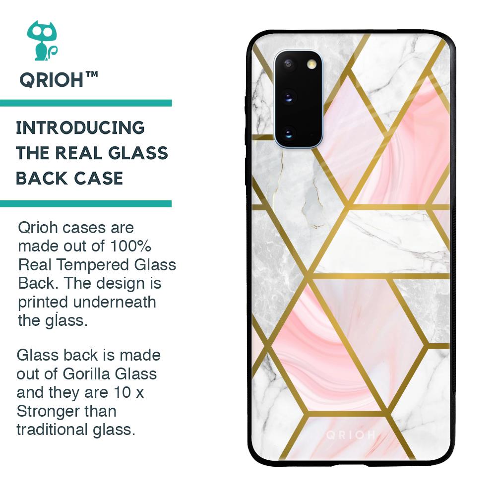 Geometrical Marble Glass Case for Samsung Galaxy S20