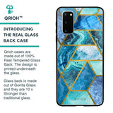 Turquoise Geometrical Marble Glass Case for Samsung Galaxy S20