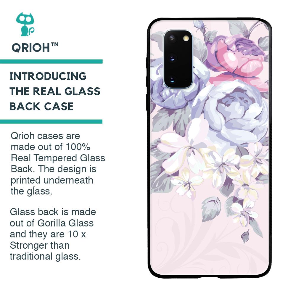 Elegant Floral Glass case for Samsung Galaxy S20