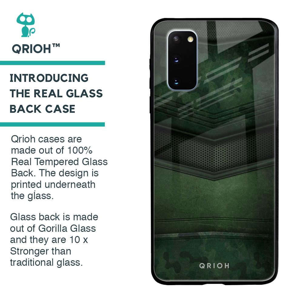 Green Leather Glass Case for Samsung Galaxy S20