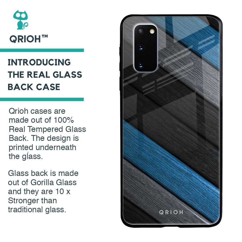Multicolor Wooden Effect Glass Case for Samsung Galaxy S20