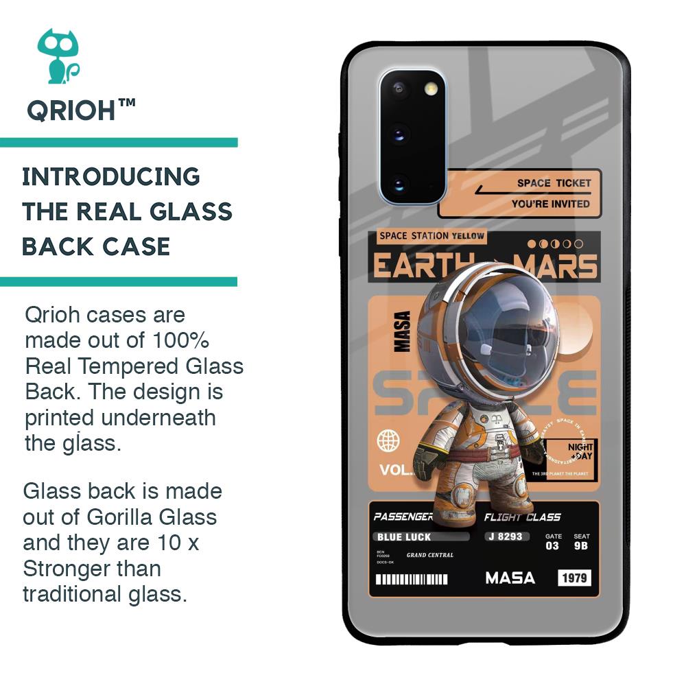 Space Ticket Glass Case for Samsung Galaxy S20