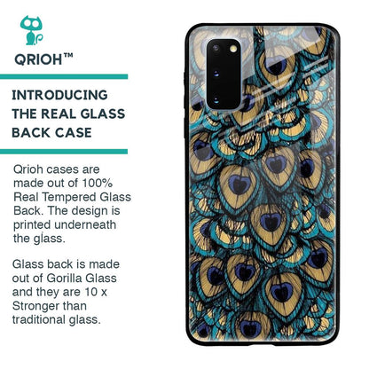 Peacock Feathers Glass case for Samsung Galaxy S20