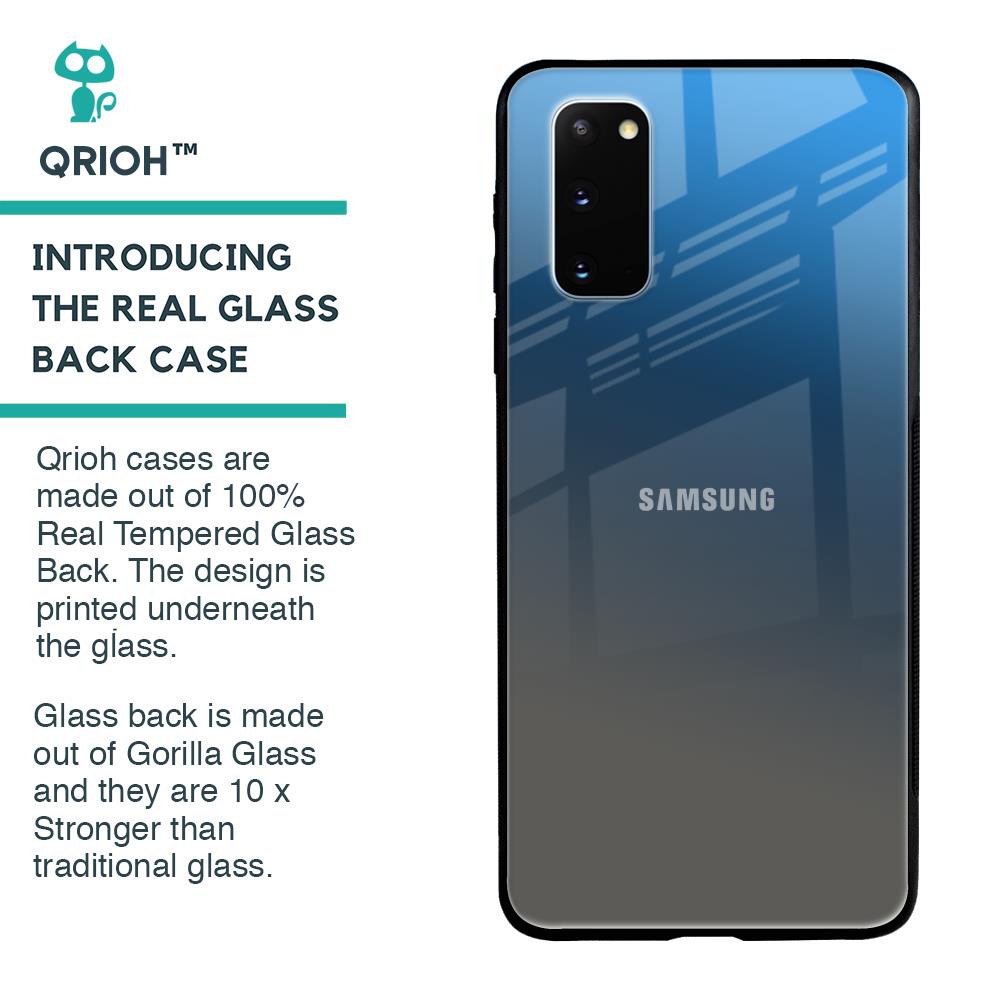 Blue Grey Ombre Glass Case for Samsung Galaxy S20