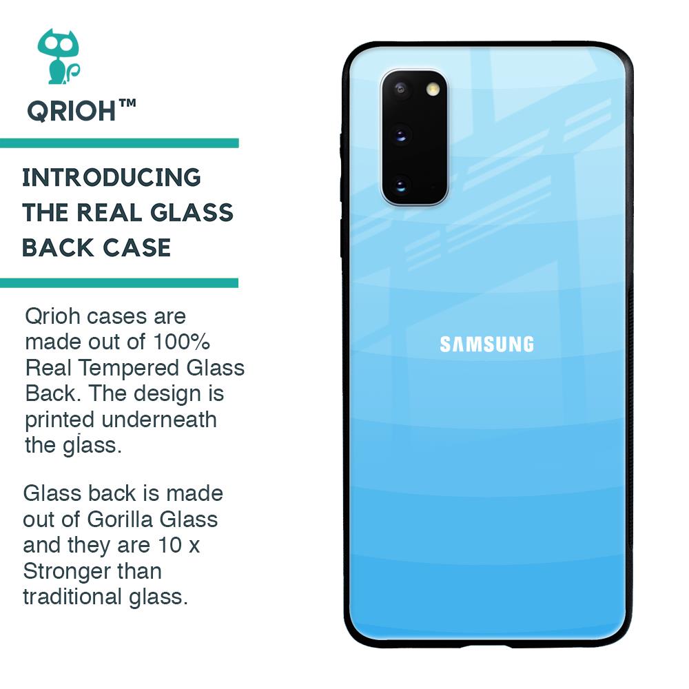 Wavy Blue Pattern Glass Case for Samsung Galaxy S20