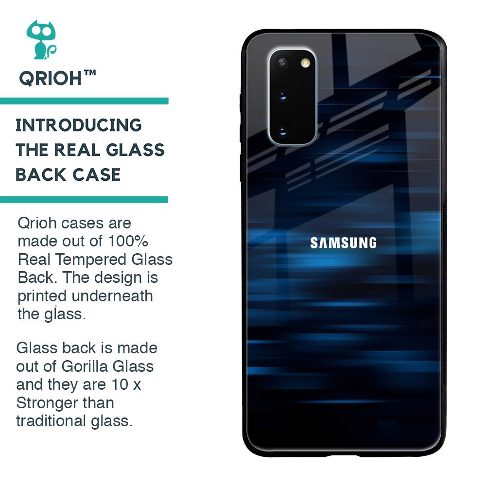 Blue Rough Abstract Glass Case for Samsung Galaxy S20