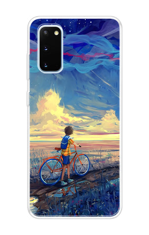 Riding Bicycle to Dreamland Samsung Galaxy S20 Back Cover
