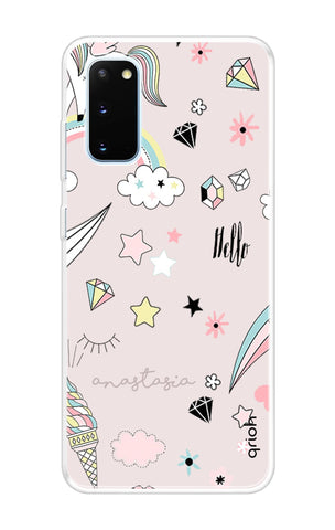 Unicorn Doodle Samsung Galaxy S20 Back Cover