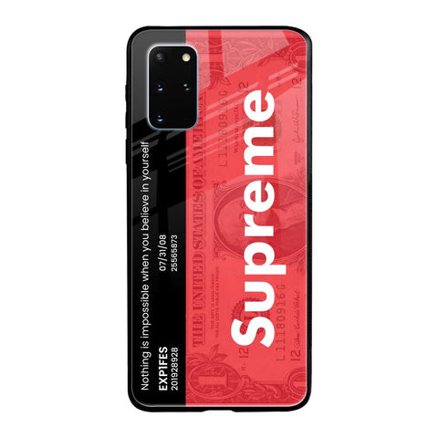 Supreme Ticket Samsung Galaxy S20 Plus Glass Back Cover Online