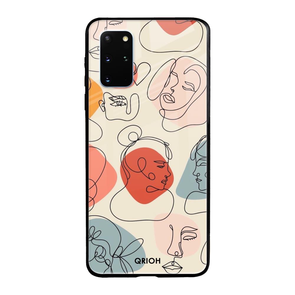 Abstract Faces Samsung Galaxy S20 Plus Glass Back Cover Online