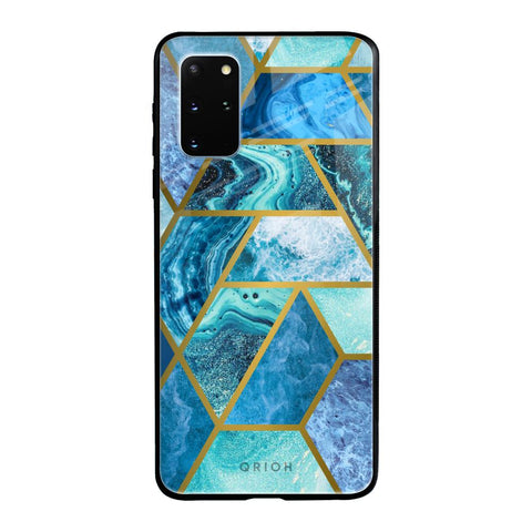 Turquoise Geometrical Marble Samsung Galaxy S20 Plus Glass Back Cover Online