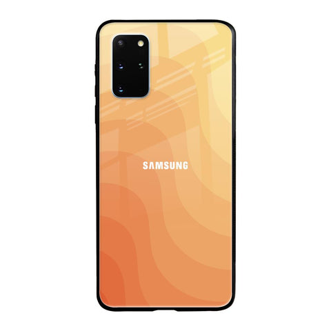 Orange Curve Pattern Samsung Galaxy S20 Plus Glass Back Cover Online
