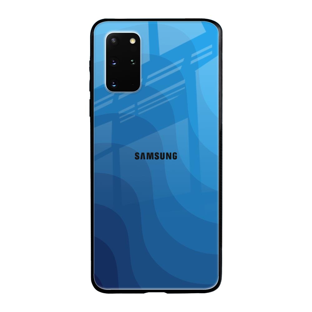 Blue Wave Abstract Samsung Galaxy S20 Plus Glass Back Cover Online