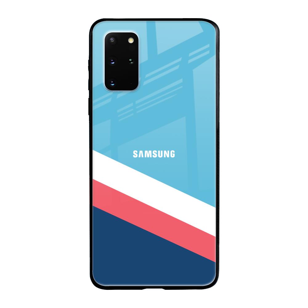 Pink & White Stripes Samsung Galaxy S20 Plus Glass Back Cover Online