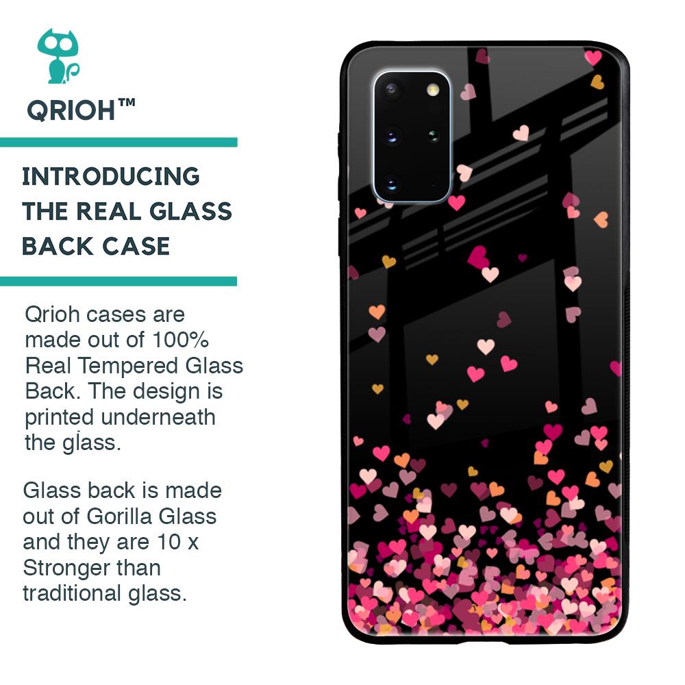 Heart Rain Fall Glass Case For Samsung Galaxy S20 Plus