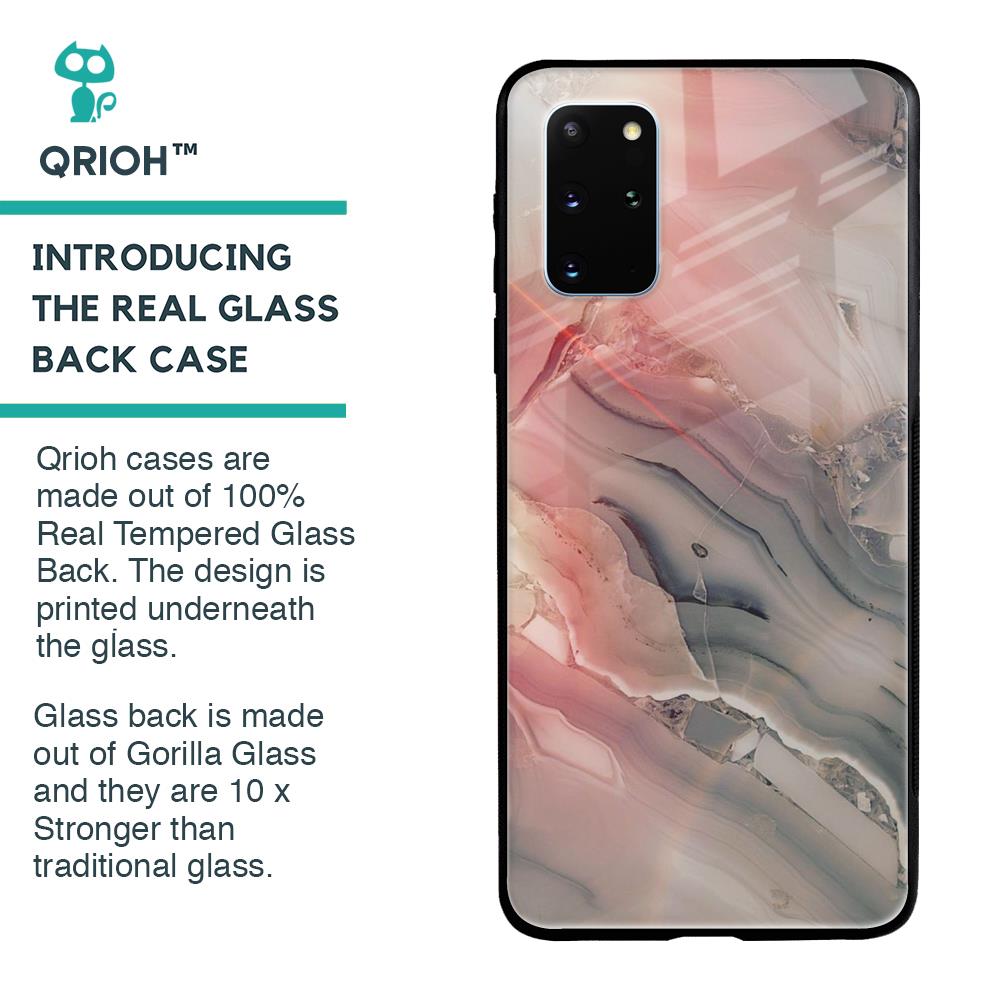 Pink And Grey Marble Glass Case For Samsung Galaxy S20 Plus