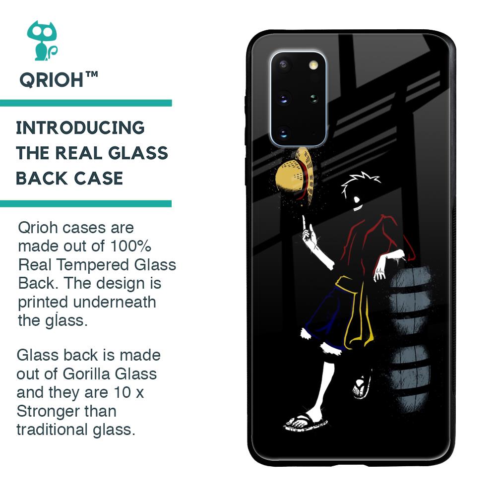 Luffy Line Art Glass Case for Samsung Galaxy S20 Plus