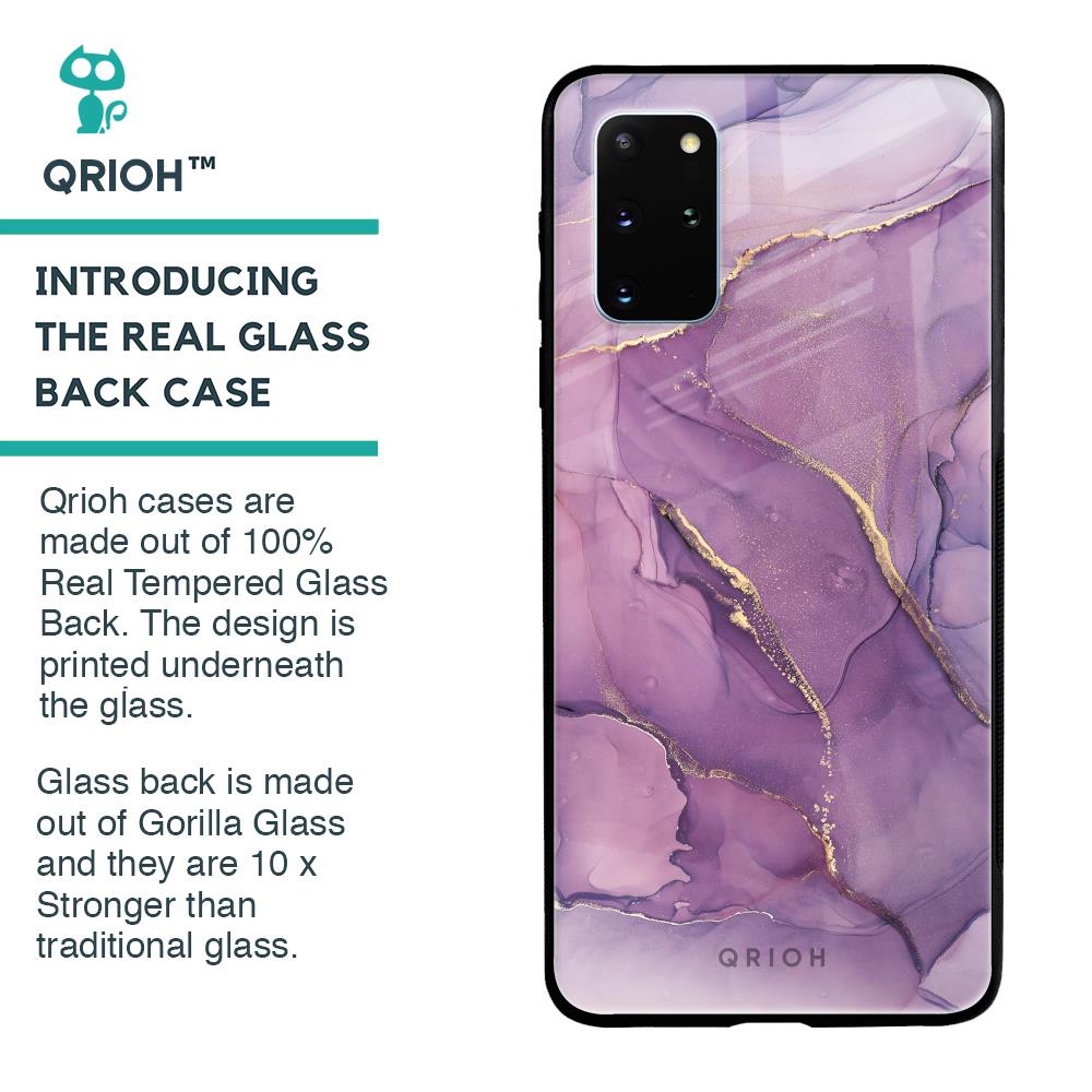 Purple Gold Marble Glass Case for Samsung Galaxy S20 Plus