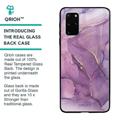 Purple Gold Marble Glass Case for Samsung Galaxy S20 Plus