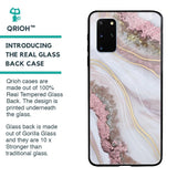 Pink & Gold Gllitter Marble Glass Case for Samsung Galaxy S20 Plus