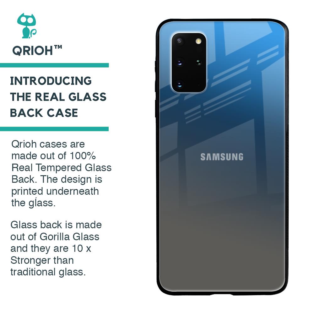 Blue Grey Ombre Glass Case for Samsung Galaxy S20 Plus