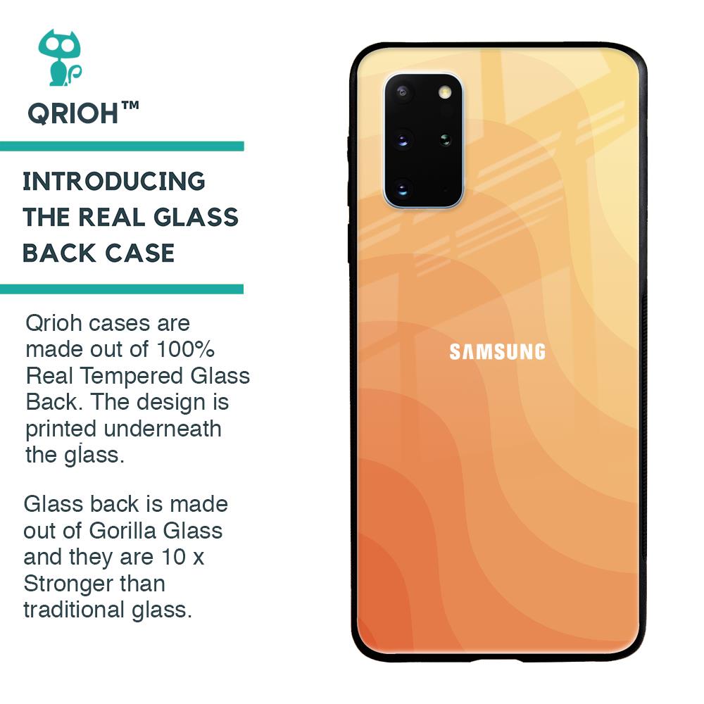 Orange Curve Pattern Glass Case for Samsung Galaxy S20 Plus