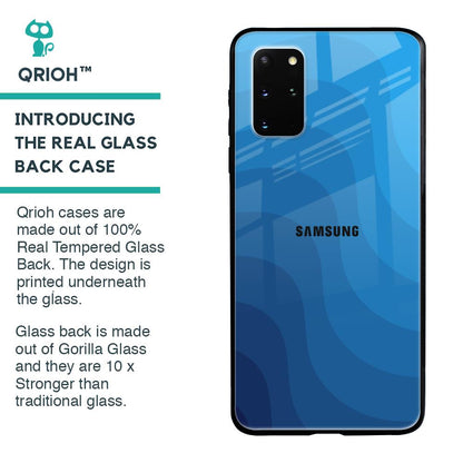 Blue Wave Abstract Glass Case for Samsung Galaxy S20 Plus