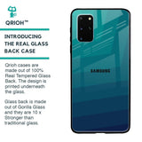 Green Triangle Pattern Glass Case for Samsung Galaxy S20 Plus