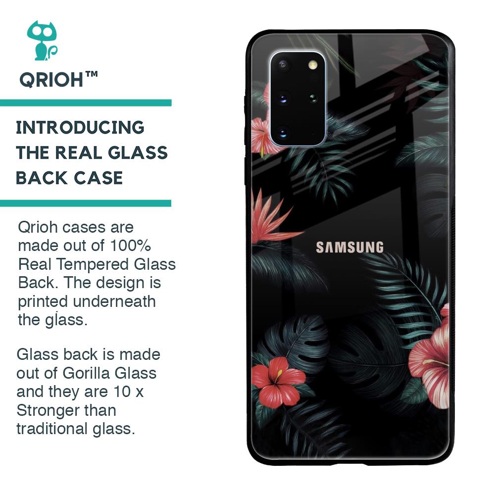 Tropical Art Flower Glass Case for Samsung Galaxy S20 Plus