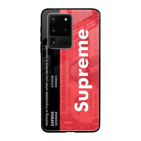 Supreme Ticket Samsung Galaxy S20 Ultra Glass Back Cover Online