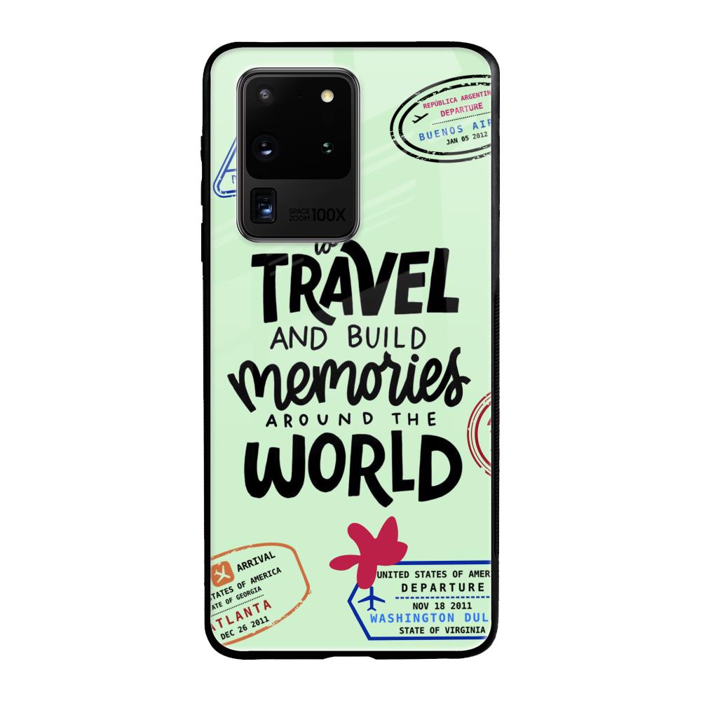 Travel Stamps Samsung Galaxy S20 Ultra Glass Back Cover Online
