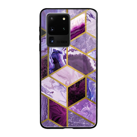 Purple Rhombus Marble Samsung Galaxy S20 Ultra Glass Back Cover Online