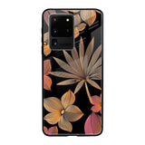 Lines Pattern Flowers Samsung Galaxy S20 Ultra Glass Back Cover Online