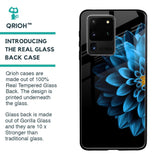 Half Blue Flower Glass Case for Samsung Galaxy S20 Ultra