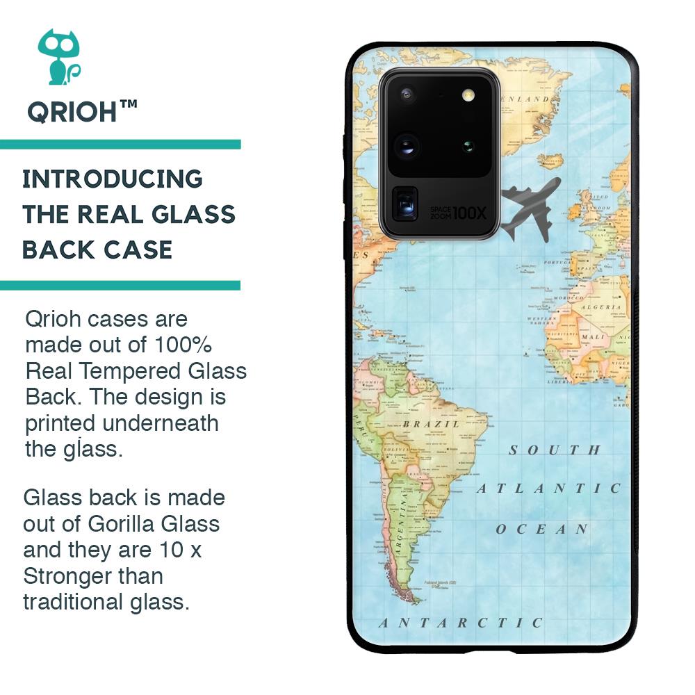 Travel Map Glass Case for Samsung Galaxy S20 Ultra