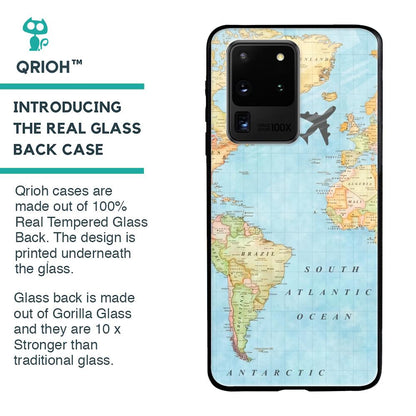 Travel Map Glass Case for Samsung Galaxy S20 Ultra