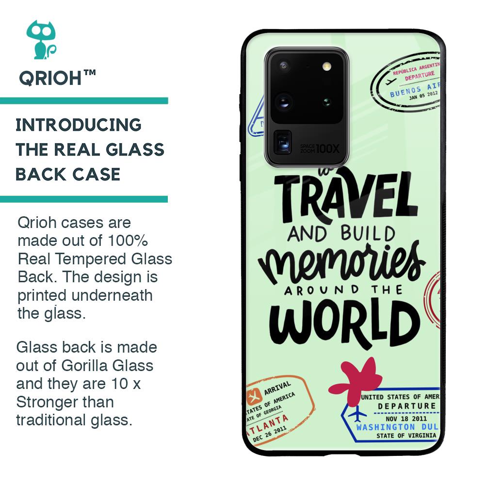 Travel Stamps Glass Case for Samsung Galaxy S20 Ultra