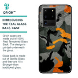Camouflage Orange Glass Case For Samsung Galaxy S20 Ultra