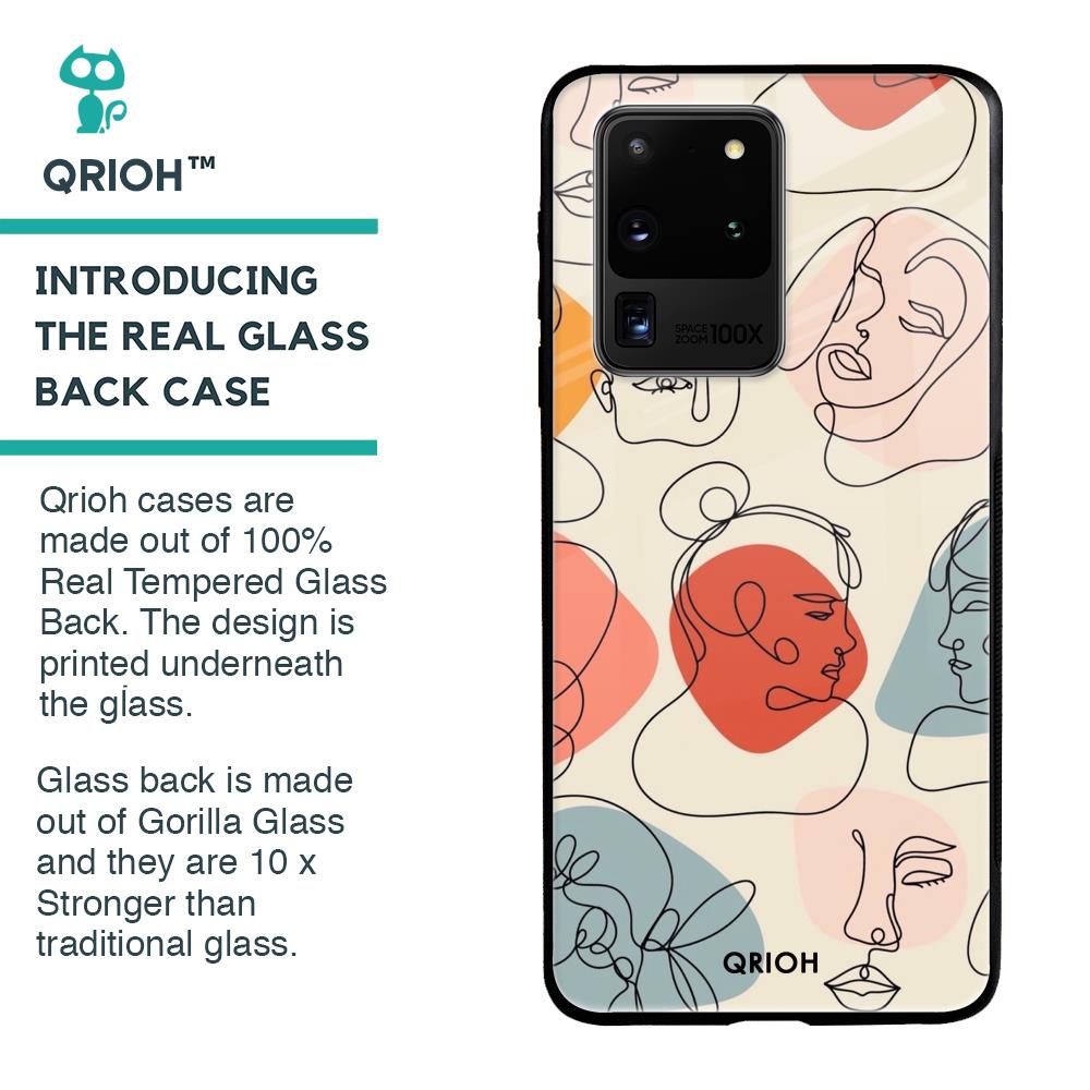 Abstract Faces Glass Case for Samsung Galaxy S20 Ultra