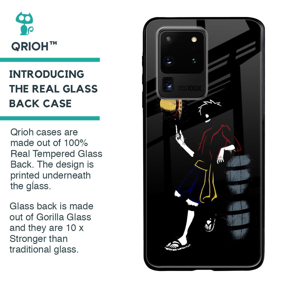 Luffy Line Art Glass Case for Samsung Galaxy S20 Ultra