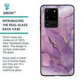 Purple Gold Marble Glass Case for Samsung Galaxy S20 Ultra