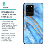 Vibrant Blue Marble Glass Case for Samsung Galaxy S20 Ultra