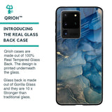 Blue Cool Marble Glass Case for Samsung Galaxy S20 Ultra