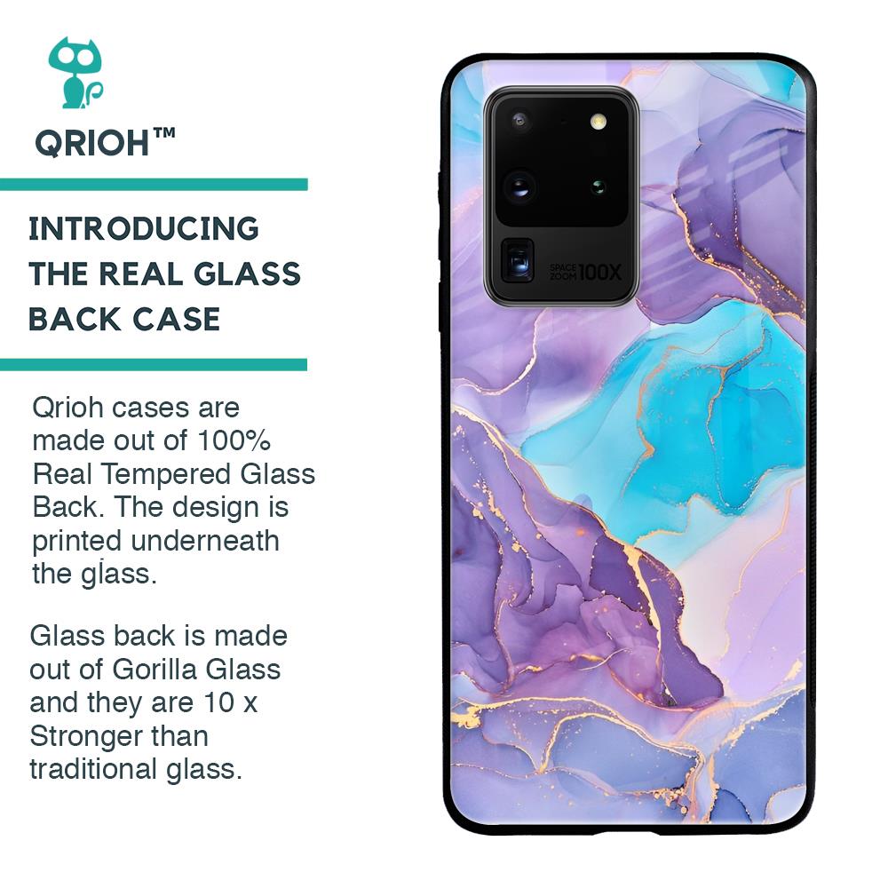 Alcohol ink Marble Glass Case for Samsung Galaxy S20 Ultra